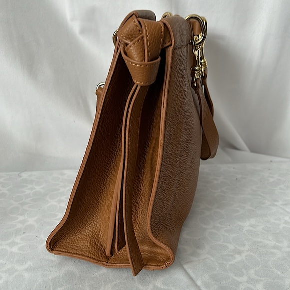 Iacucci Italy Luxurious Caramel Brown Pebbled Leather Handbag Purse 🌸🌸 - Picture 5 of 9